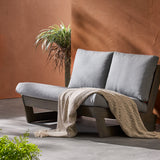 Outdoor Acacia Wood Loveseat with Cushions - NH510013