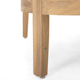 Modern Acacia Wood Outdoor Club Chair with Beige Water-Repellent Cushions
