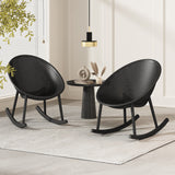 Ermon Indoor & Outdoor Polypropelene Plastic Rocking Chairs, Set of 2