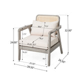 Outdoor Patio Club Chair – Solid Acacia Wood Frame with Criss-Cross Back & Water-Repellent Cushions