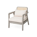 Outdoor Patio Club Chair – Solid Acacia Wood Frame with Criss-Cross Back & Water-Repellent Cushions