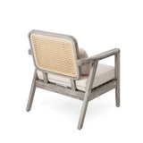 Outdoor Patio Club Chair – Solid Acacia Wood Frame with Criss-Cross Back & Water-Repellent Cushions