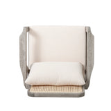 Outdoor Patio Club Chair – Solid Acacia Wood Frame with Criss-Cross Back & Water-Repellent Cushions