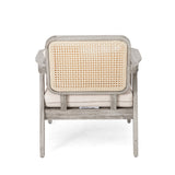 Outdoor Patio Club Chair – Solid Acacia Wood Frame with Criss-Cross Back & Water-Repellent Cushions