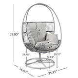 Lianie Outdoor Swivel Lounge Chair, Light Gray