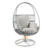Lianie Outdoor Swivel Lounge Chair, Light Gray