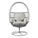 Lianie Outdoor Swivel Lounge Chair, Light Gray