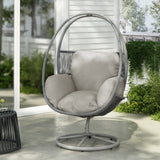 Lianie Outdoor Swivel Lounge Chair, Light Gray
