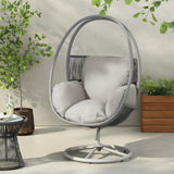 Lianie Outdoor Swivel Lounge Chair, Light Gray