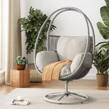Lianie Outdoor Swivel Lounge Chair, Light Gray