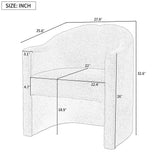 Boucle Accent Club Chair Minimalist Barrel Armchair with Channel Tufted Back