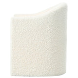 Boucle Accent Club Chair Minimalist Barrel Armchair with Channel Tufted Back