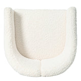 Boucle Accent Club Chair Minimalist Barrel Armchair with Channel Tufted Back