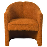 Boucle Accent Club Chair Minimalist Barrel Armchair with Channel Tufted Back