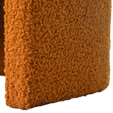 Boucle Accent Club Chair Minimalist Barrel Armchair with Channel Tufted Back