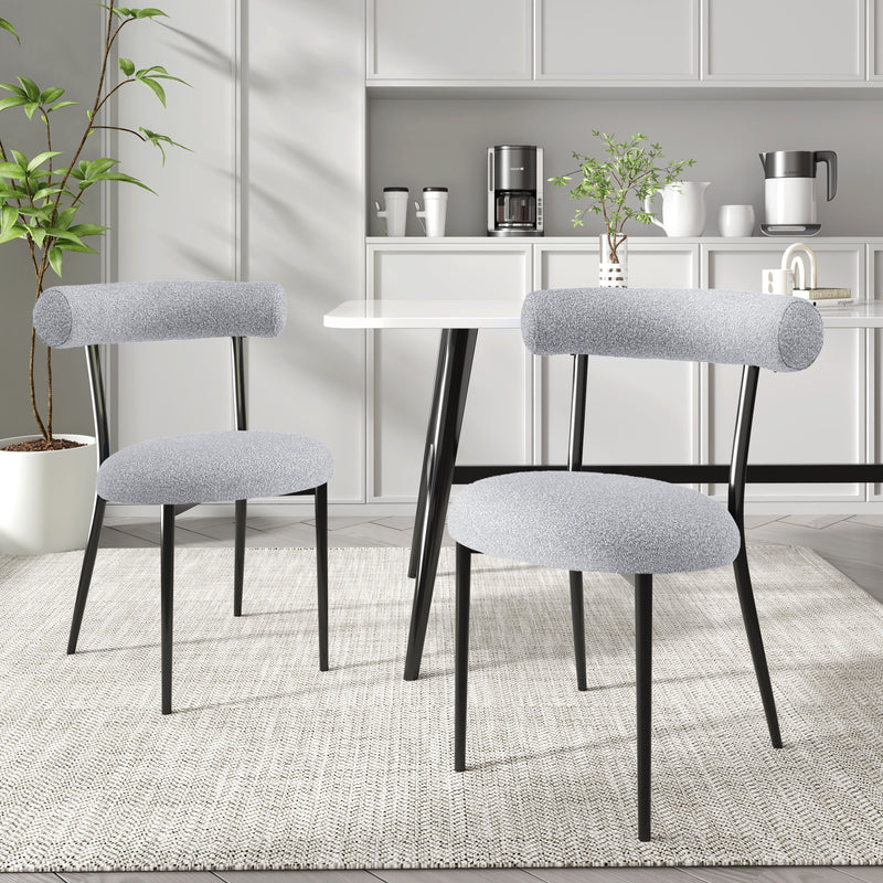 Indoor Luxury Fabric Upholstered Dining Chairs, Set of 2