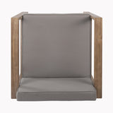 Modern Outdoor Patio Acacia Wood Dining Chairs with Cushions, Set of 2