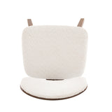 White Boucle & Walnut Bentwood Dining Chair, Set of 2