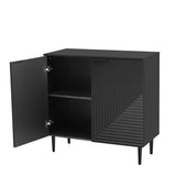 35 in. H Modern 2 Door Storage Cabinet, Adjustable Shelves