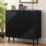 35 in. H Modern 2 Door Storage Cabinet, Adjustable Shelves