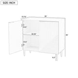 35 in. H Modern 2 Door Storage Cabinet, Adjustable Shelves