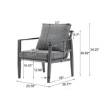 Outdoor Contemporary Gray Rope Accent Chair Club Chair, Aluminum