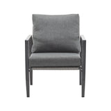 Outdoor Contemporary Gray Rope Accent Chair Club Chair, Aluminum