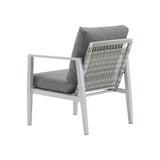 Outdoor Contemporary Gray Rope Accent Chair Club Chair, Aluminum