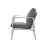 Outdoor Contemporary Gray Rope Accent Chair Club Chair, Aluminum