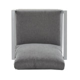 Outdoor Contemporary Gray Rope Accent Chair Club Chair, Aluminum
