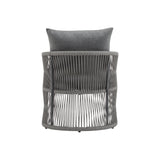 Patio Contemporary Comfort Lounge Chair with Rope Accents, Aluminum, Grey