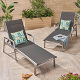 Outdoor Mesh and Aluminum Chaise Lounge - NH341503