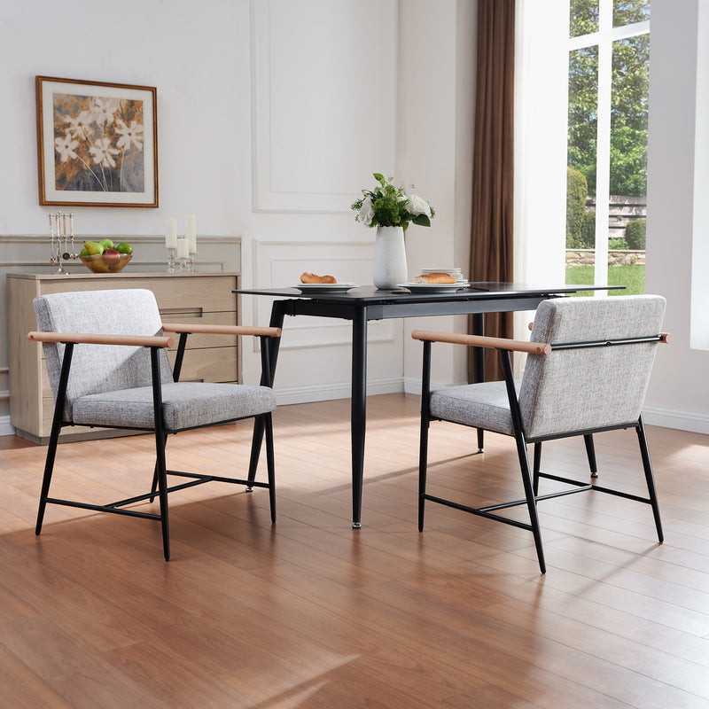 Versatile Set of 2 Modern Accent Chairs – Upholstered Armchairs