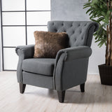 Contemporary Tufted Scroll-Back Upholstered Club Chair w/ Scrolled Arms - NH468992