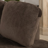 Contemporary Tufted Chocolate Brown Fabric Sectional Sofa Set - NH513692