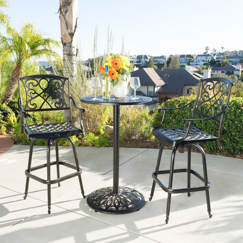 Outdoor 3pc Copper Cast Aluminum Bistro Set - NH015022