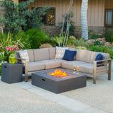 V-shape Outdoor Fire Table Sofa Set - NH088992