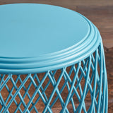 19 Inch Diameter Lattice Matte Finish Iron Side Table - NH272203