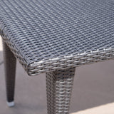 Outdoor 75-inch Gray Wicker Rectangular Dining Table - NH957103