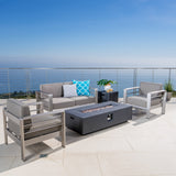 17-Piece Grand Patio Sectional, Lounge, Dining Set & Fire Table - NH584003