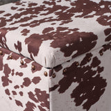 Milk Cow Velvet Rectangle Storage Ottoman Bench - NH794103