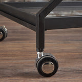 Modern Tempered Glass Black Iron Bar Cart - NH192203