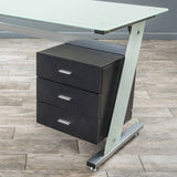 Modern Tempered Glass Computer Desk with Storage - NH865592