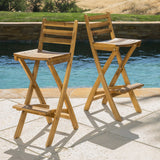 Outdoor 30-Inch Foldable Acacia Wood Bar Stool - NH595732