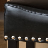 Black Bonded Leather Backless 26-Inch Counter Stool (Set of 2) - NH699592
