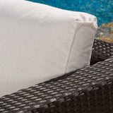 5pc Outdoor Brown Wicker/Aluminum Seating Sectional Set w/ Cushions - NH544692
