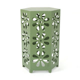 14 Inch Iron Floral Side Table - NH091303