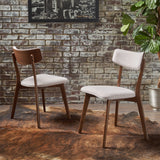 Mid-Century Walnut Finished Frame Dining Chairs (Set of 2) - NH082103