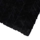 Black Fur Fabric Throw Blanket - NH717992