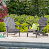 Dark Gray Acacia Wood Folding Adirondack Chair - NH526003